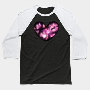 Pink Galaxy Heart Baseball T-Shirt